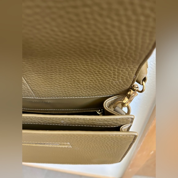 Dagne Dover Pebbled Leather Purse in Olive Green - discontinued style - Picture 11 of 13